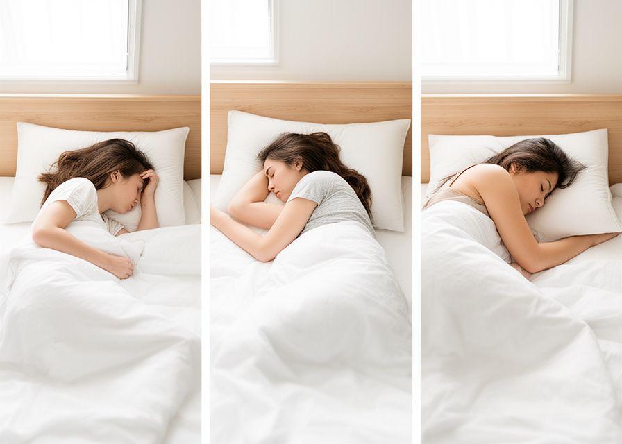 Illustration of various sleeping positions